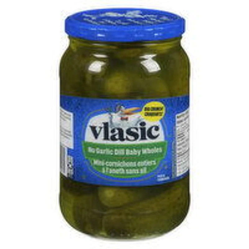 Vlasic - Pickles, No Garlic Baby Kosher Dill, 1 Litre