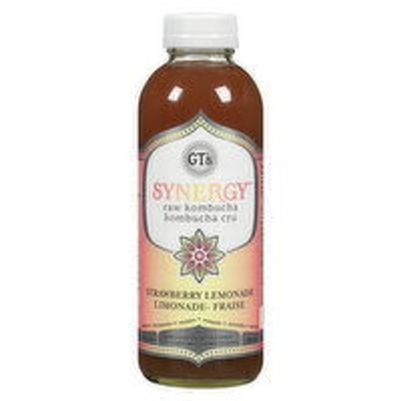 GT's - Synergy Raw Kombucha Strawberry Lemonade, 480 Millilitre
