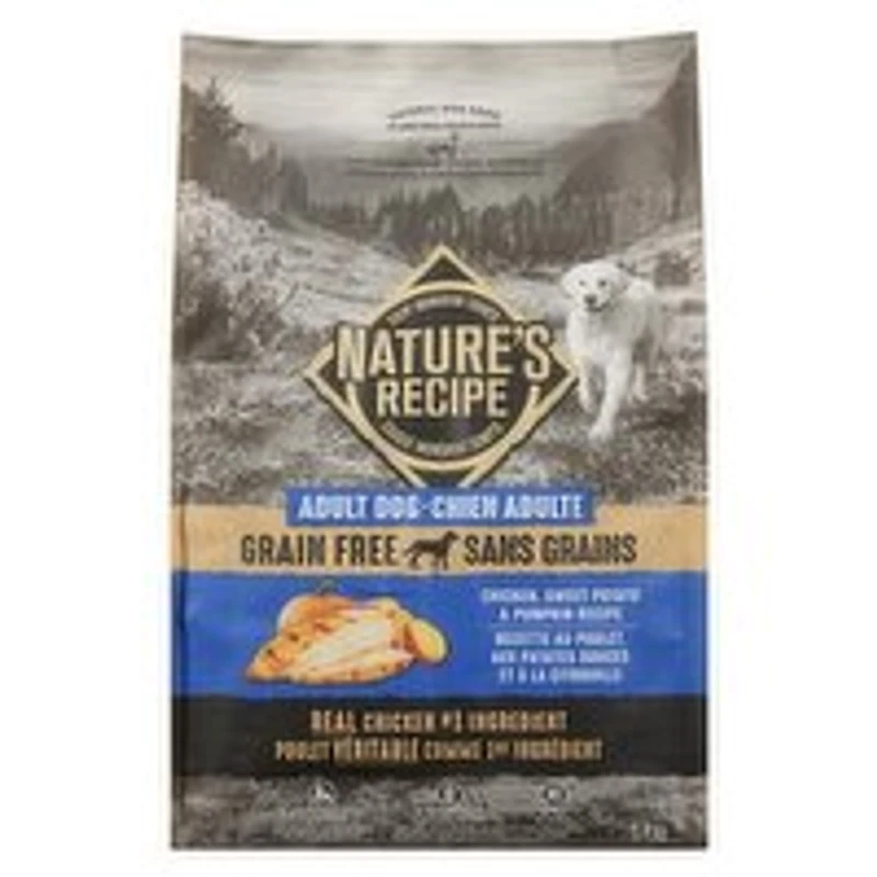 NATURES RECIPE - Grain Free Natural Dog Food Adult Dog Chicken, Sweet Potato & Pumpkin Recipe, 5.4 Kilogram
