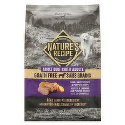NATURES RECIPE - Grain Free Natural Dog Food Adult Dog Lamb, Sweet Potato & Pumpkin Recipe, 5.4 Kilogram
