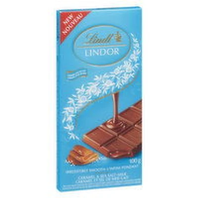 Lindt - Milk Chocolate Bar - Caramel & Sea Salt, 100 Gram