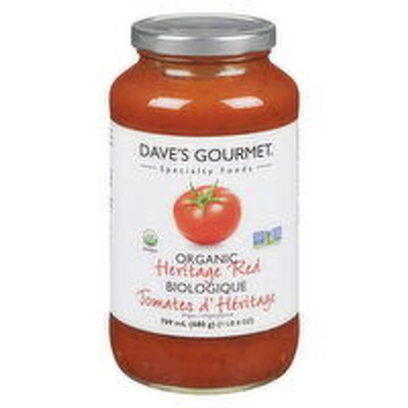 Dave's Gourmet - Daves Organic Red Hrloom Pasta Sauce, 754 Millilitre