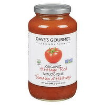 Dave's Gourmet - Daves Organic Red Hrloom Pasta Sauce, 754 Millilitre