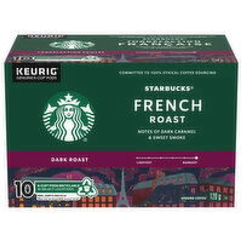 Starbucks - French Roast Coffee K-Cups, Dark Roast, 10 Each