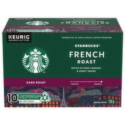 Starbucks - French Roast Coffee K-Cups, Dark Roast, 10 Each