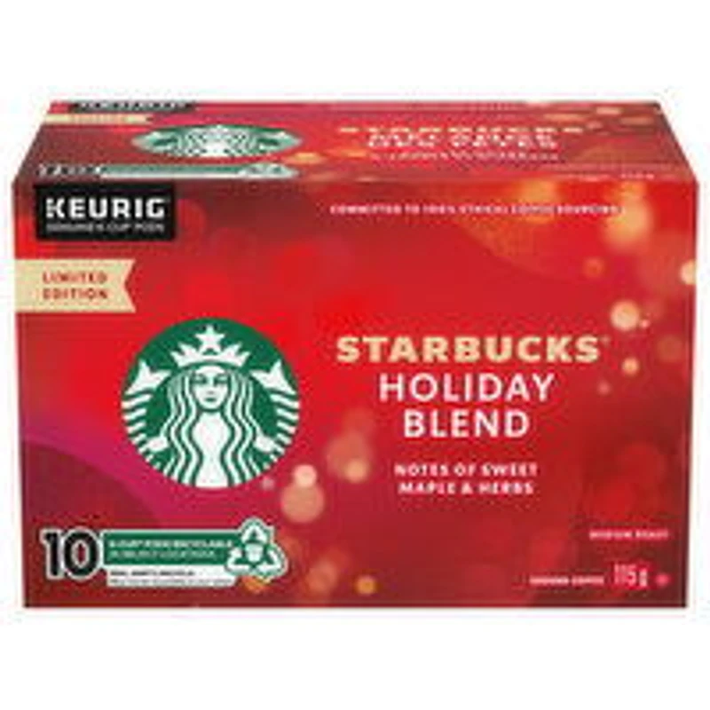 Starbucks - K-Cup Roast Ground Coffee Holiday Blend, 10 Each