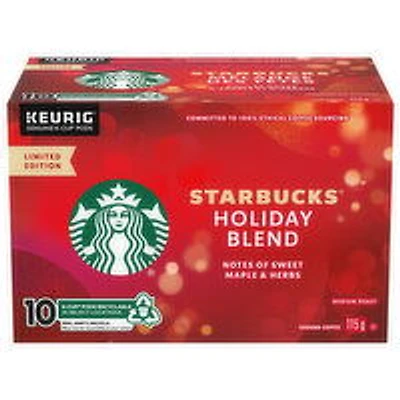 Starbucks - K-Cup Roast Ground Coffee Holiday Blend, 10 Each