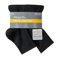 Therapy Plus - Women's Non binding Quarter Socks, Black   Size 6-10, 4 Pairs, 1 Each