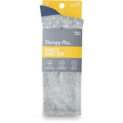 Therapy Plus - Women's Diabetic Dress Crew Socks, Grey 1 Pair Size 6-10, 1 Each