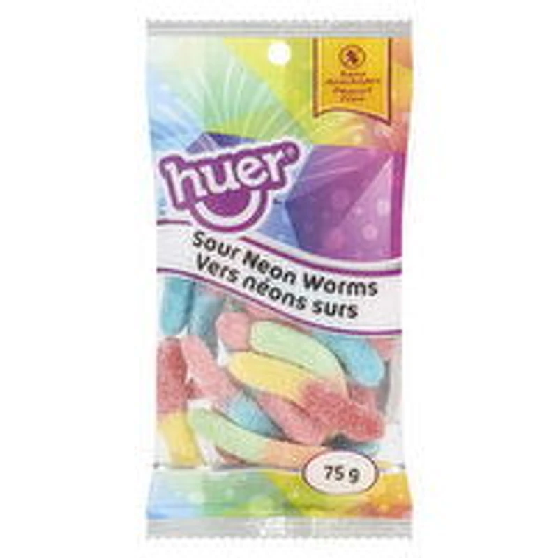 Huer - Sour Neon Worms, 75 Gram