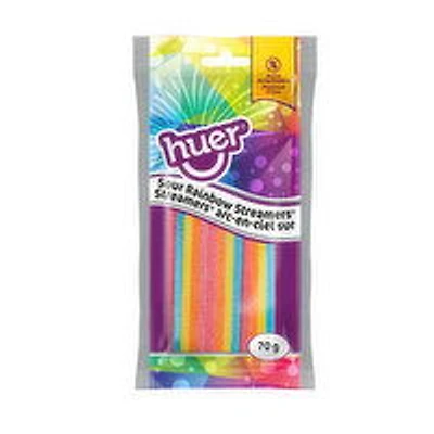Huer - Sour Rainbow Streamers, 70 Gram