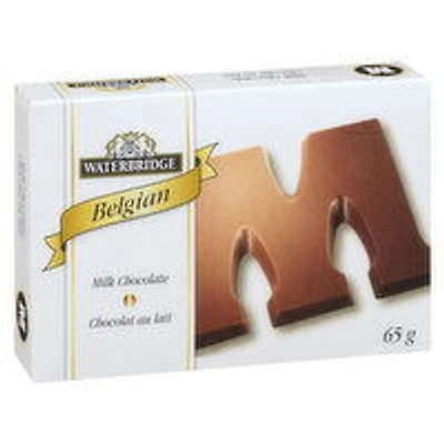 WATERBRIDGE - Belgian Milk Chocolate - Letters, 65 Gram