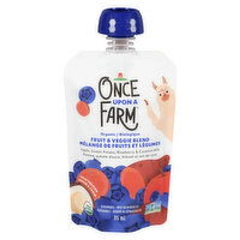 Once Upon A Farm - Baby Puree - Apple Sweet Potato Blueberry, 85 Millilitre