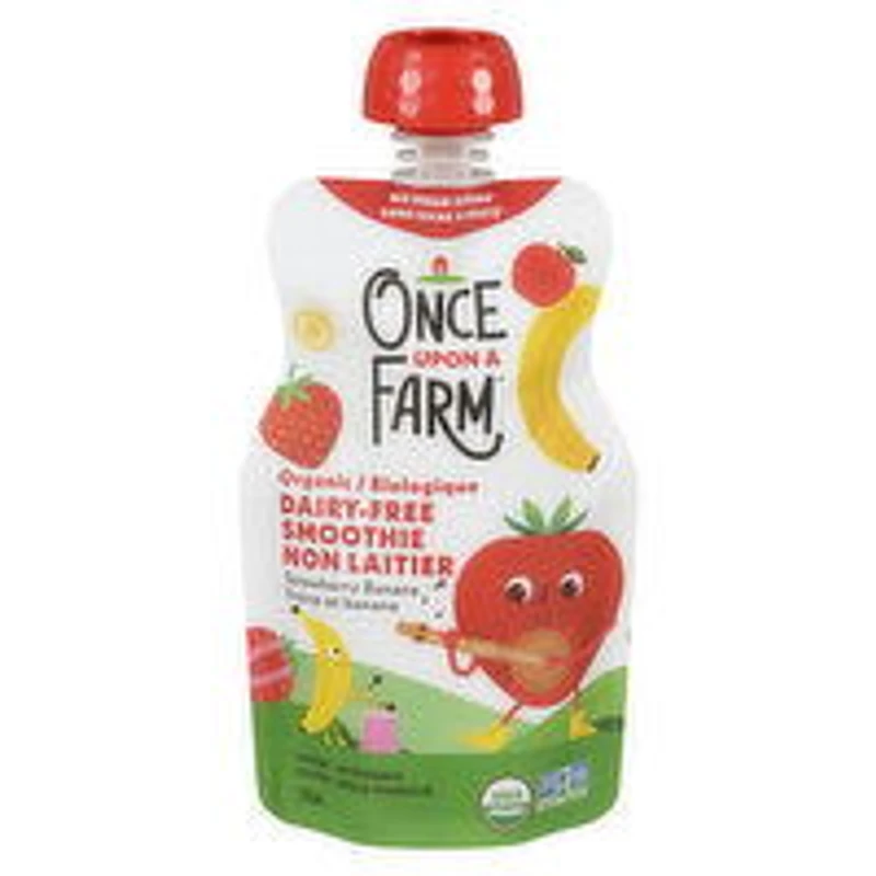 Once Upon A Farm - Smoothies for Kids - Strawberry Banana Organic, 105 Millilitre