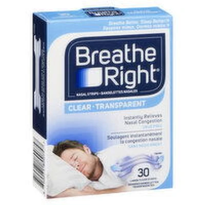 Breathe Right - Clear Large Nasal Strips, 30 Each