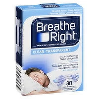 Breathe Right - Clear Large Nasal Strips, 30 Each