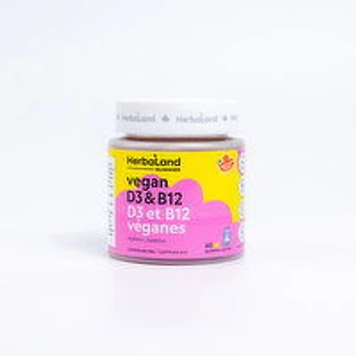 Herbaland - Vegan D3 & B12 Gummies, 60 Each