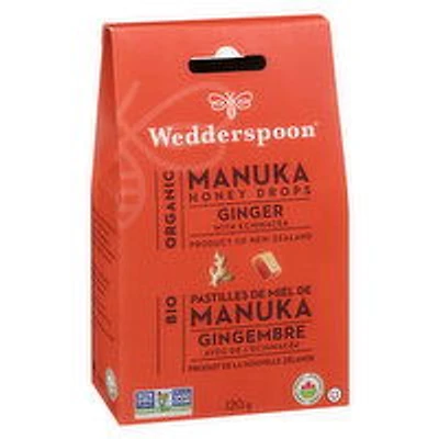 Wedderspoon - Manuka Honey Drops, Ginger, 120 Gram