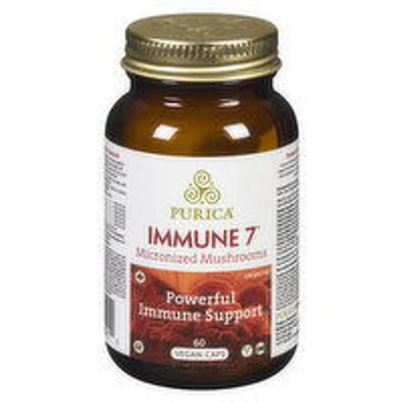 PURICA - Immune 7 Micronized Mushrooms Capsules Powerful Immune Support, 60 Each