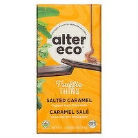 Alter Eco - Dark Chocolate Truffle Thins, Salted Caramel, 84 Gram