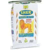 Sher - Durum Atta Desi Style Flour, 20 Pound