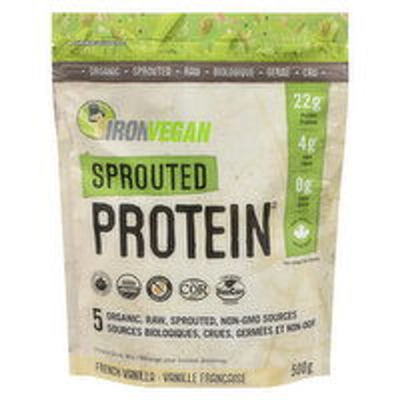 IRON VEGAN - Sprouted Protein Powder French Vanilla, 500 Gram