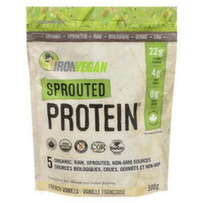IRON VEGAN - Sprouted Protein Powder French Vanilla, 500 Gram