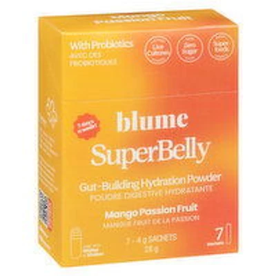 Blume - SuperBelly Mango Passionfruit Hydration Powder, 7 Pack, 28 Gram