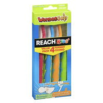 Reach - Kids Wonder Grip Toothbrushes Value Pack, 4 Each
