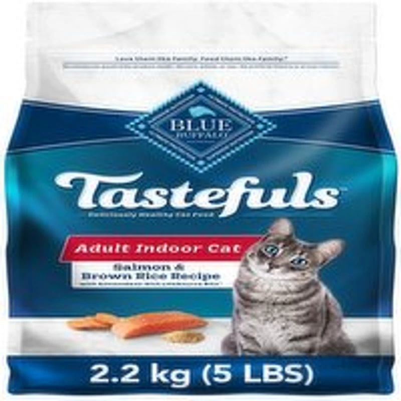 Blue Buffalo - Dry Cat Food, Adult Indoor Cat Salmon & Brown Rice Recipe, 2.2 Kilogram