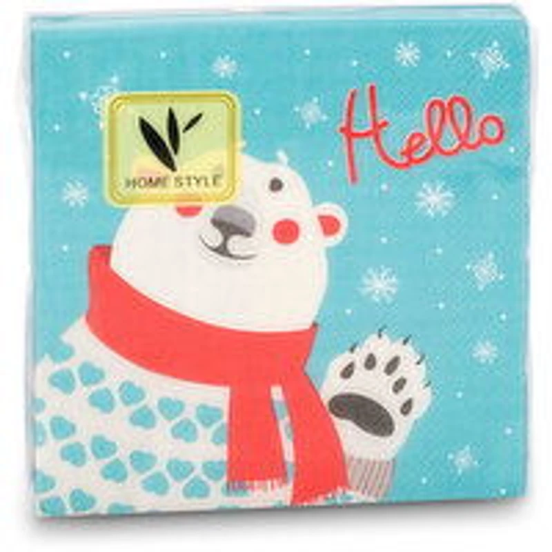 Homestyle - Cocktail Napkins, Polar Bear, 20 Pack, 1 Each
