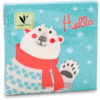 Homestyle - Lunch Napkins Polar Bear, 20 Pack, 1 Each