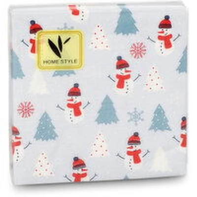 Homestyle - Cocktail Napkins, Snowman/Trees 20 Pack, 1 Each