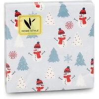Homestyle - Cocktail Napkins, Snowman/Trees 20 Pack, 1 Each