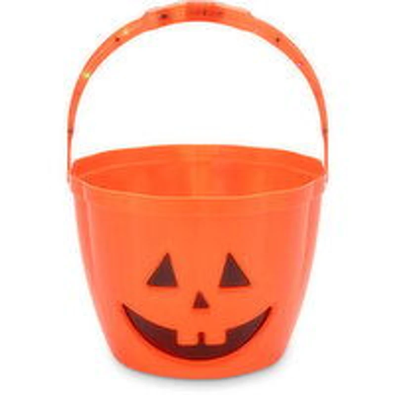 Halloween - LED Orange Candy Bucket, 1 Each
