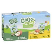 Gogo Squeez - Fruit Sauce, Apple Apple & Apple Banana, 12 Each