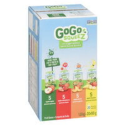 Gogo Squeez - Fruit Sauce , Apple, Apple Strawberry, Apple Peach & Apple Banana, 20 Each
