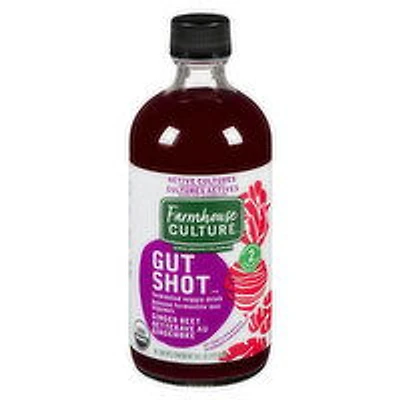 Farmhouse Culture - Gut Shot Fermented Veggie Drink Ginger Beet, 473 Millilitre