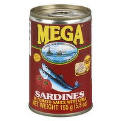 Mega - Sardines in Tomato Chili Sauce, 155 Gram