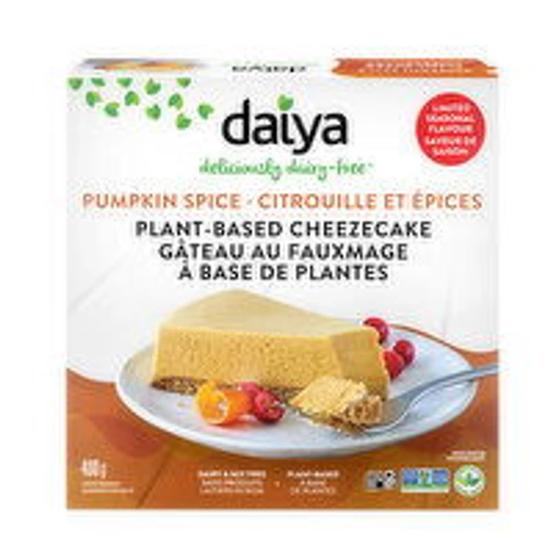 Daiya - Dairy Free Gluten Free Pumpkin Spice Plant-Based Cheesecake Dessert, 400 Gram