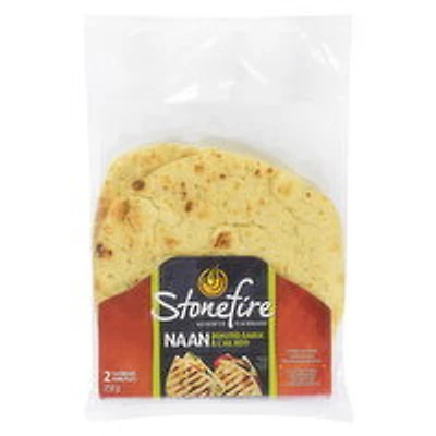 Stonefire - Authentic Flatbreads Roasted Garlic Naan, 2 Pack, 250 Gram