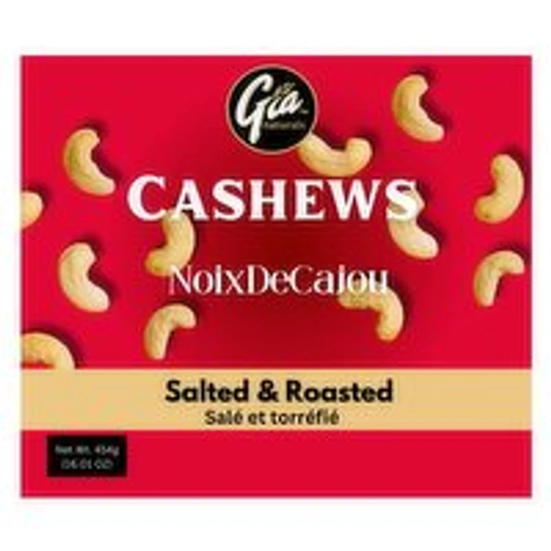 Gia Naturals - Salted Roasted Cashews, 454 Gram