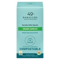 49th Parallel - Coffee Org Espresso Capsules, 10 Each