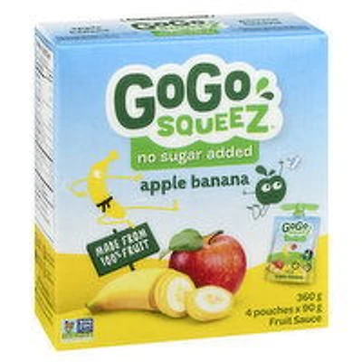 Gogo Squeez - Fruit Sauce, Apple Banana No Sugar Added, 4 Each