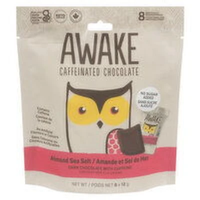 Awake Chocolate - Almond Sea Salt Dark Chocolate Bites No Sugar, 8 Each