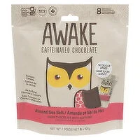 Awake Chocolate - Almond Sea Salt Dark Chocolate Bites No Sugar, 8 Each