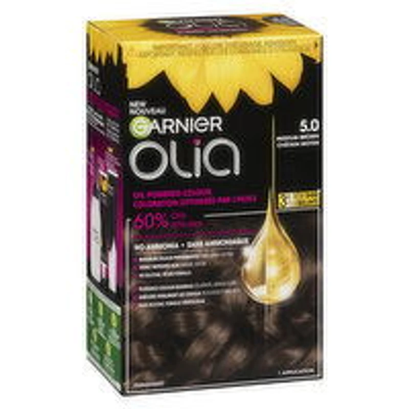 GARNIER - Olia Permanent Hair Colour - 5.0 Brown, 1 Each