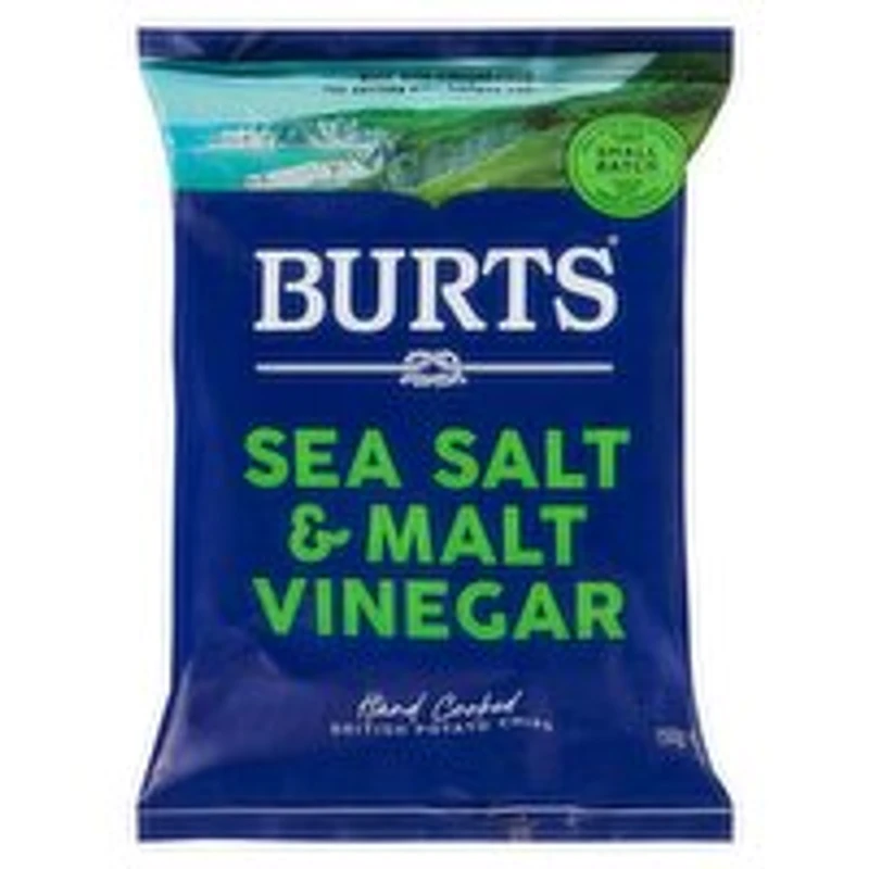 Burts - Sea Salt & Malt Vinegar Crisps, 150 Gram
