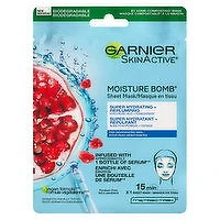 GARNIER - SkinActive Moisture Bomb Sheet Mask, Hyaluronic Acid + Pomegranate, 32 Gram
