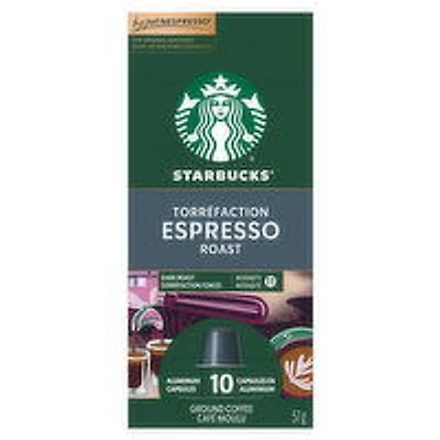 Starbucks - Espresso Roast - Coffee Capsules by Nespresso, 57 Gram